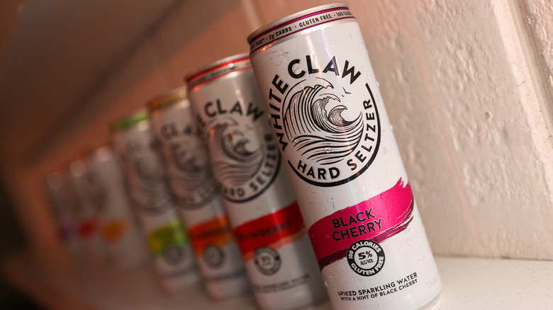 different flavored cans of white claw hard seltzer