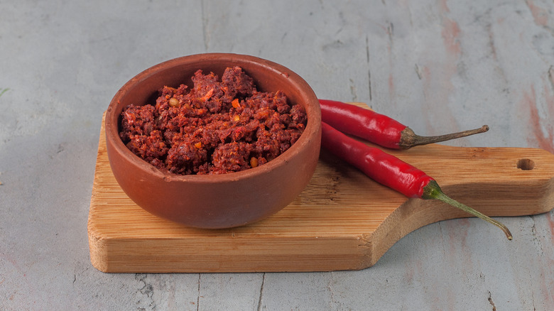 harissa paste in a bowl