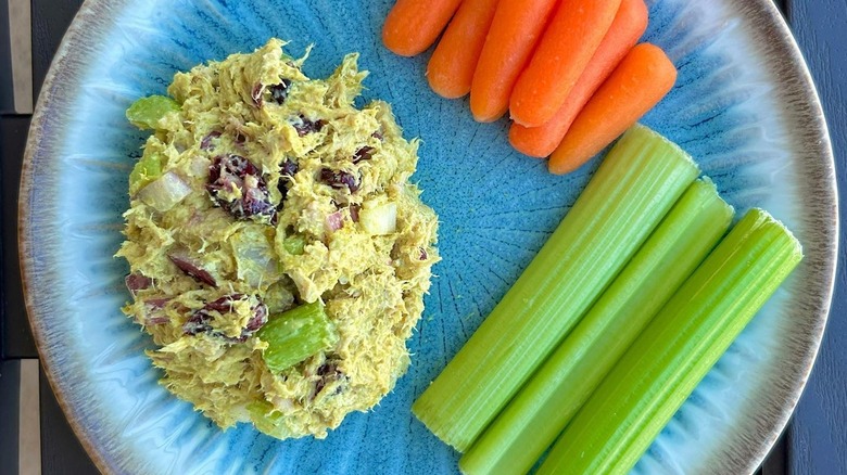 Curried tuna salad with dried cranberries