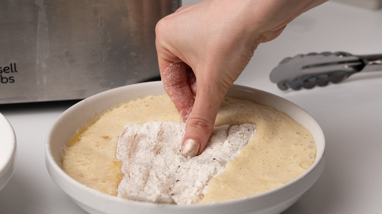 dipping haddock in beer batter