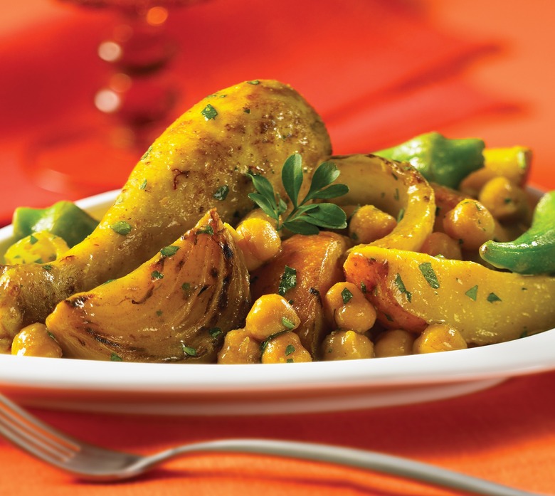 Golden Chicken with Potatoes & Chickpeas