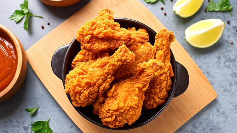 fried chicken on a serving platter