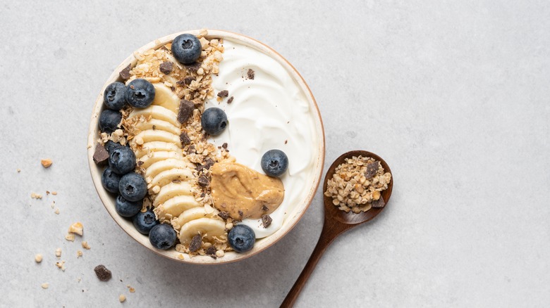 yogurt bowl with granola and fruit