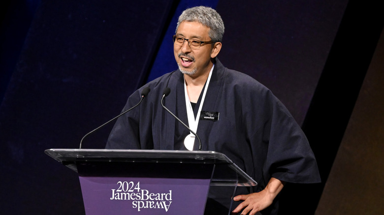 Hajime Sato onstage at the 2024 James Beard Foundation Restaurant and Chef Awards