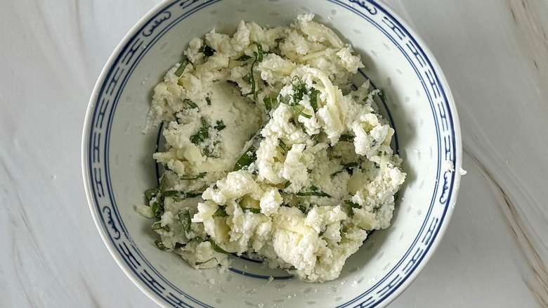 cheese spread with green herbs