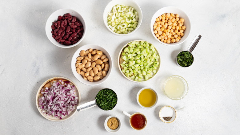 herby bean salad ingredients