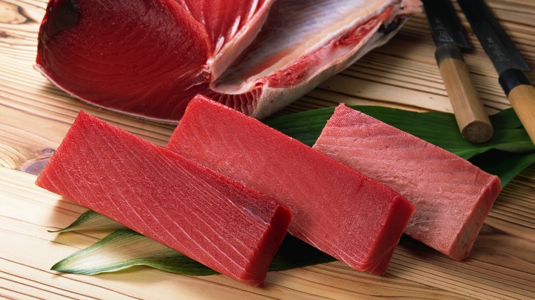 raw tuna steaks