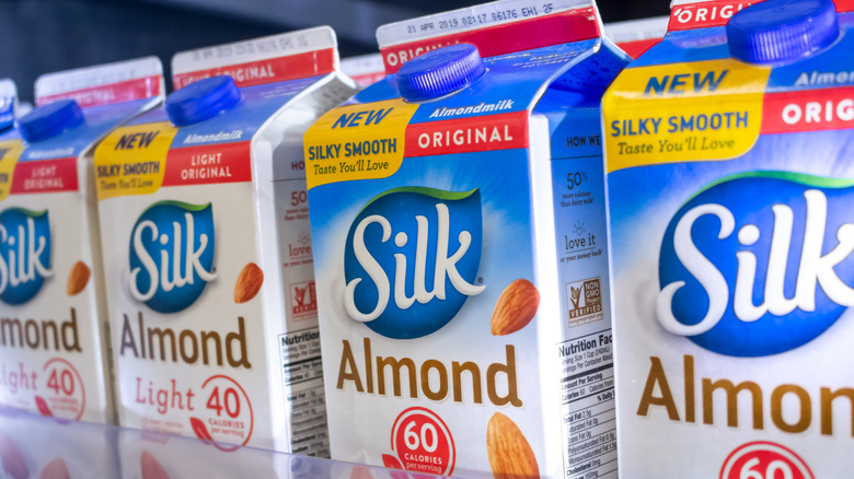 Cartons of Silk almond milk