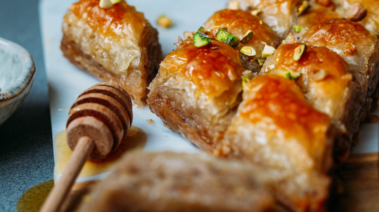 closeup of baklava