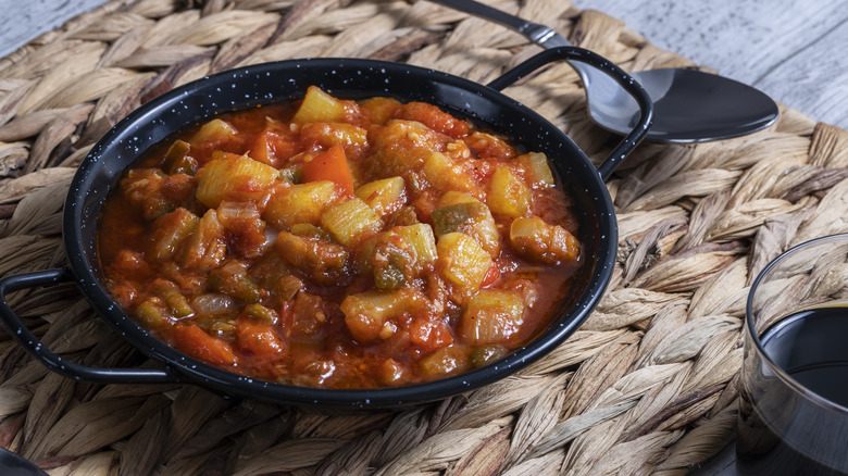 Bowl of pisto vegetable stew