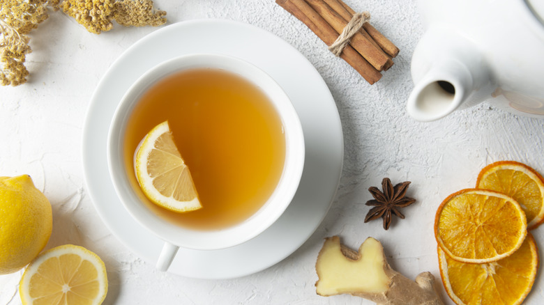 Warm ginger ale in cup 