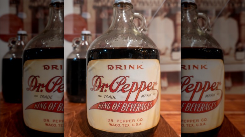 Old glass bottle of Dr Pepper