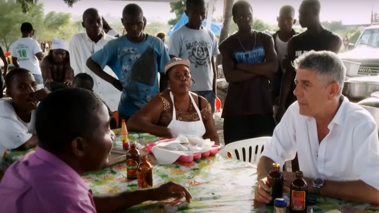 Anthony Bourdain eating in Port Au Prince, Haiti