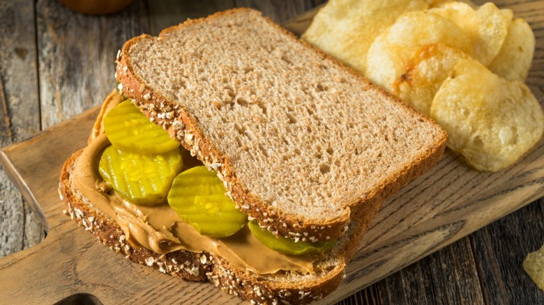 Peanut butter and pickle sandwich 