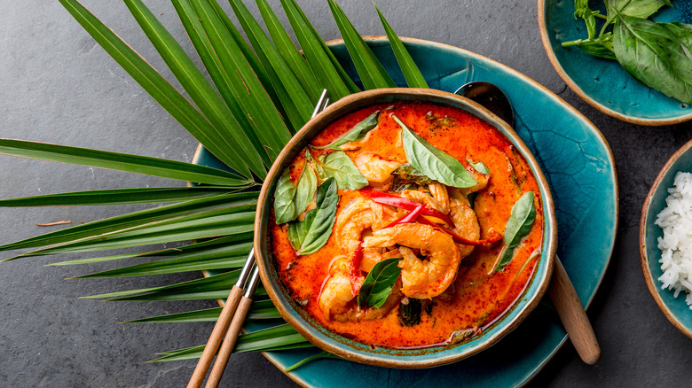 A bowl of shrimp curry