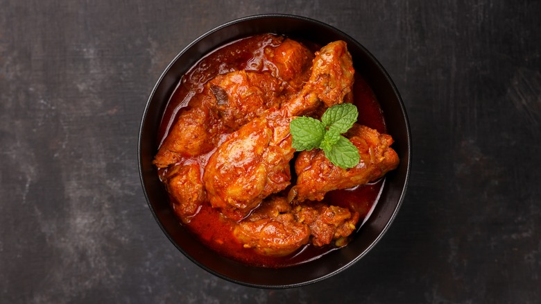 A bowl of chicken curry