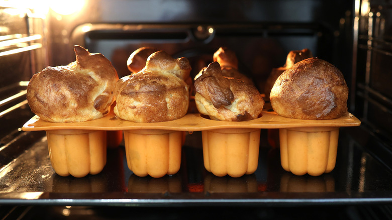 Popovers baking in the oven