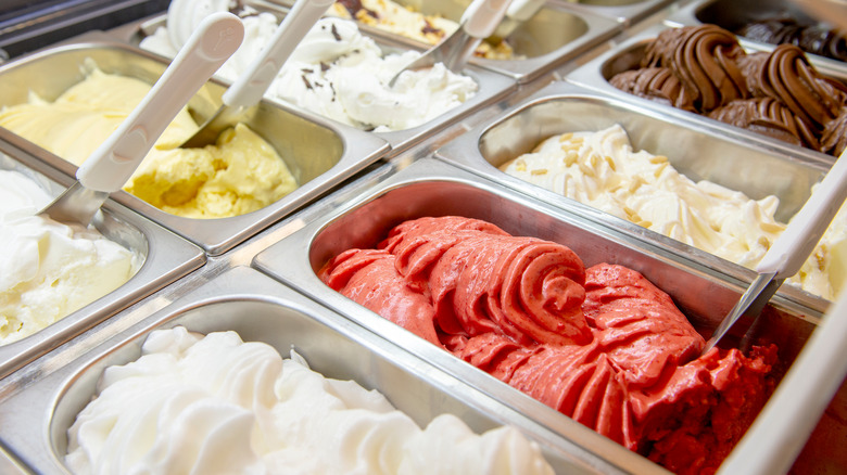 Various flavors of gelato