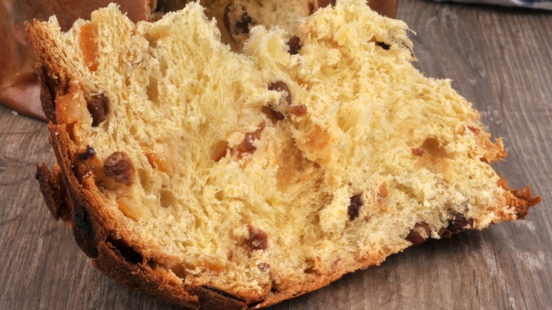 Ripped piece of panettone