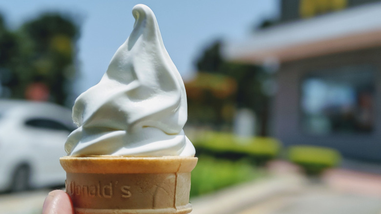 McDonald's soft serve cone outside