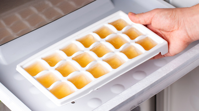 Cubes of frozen juice