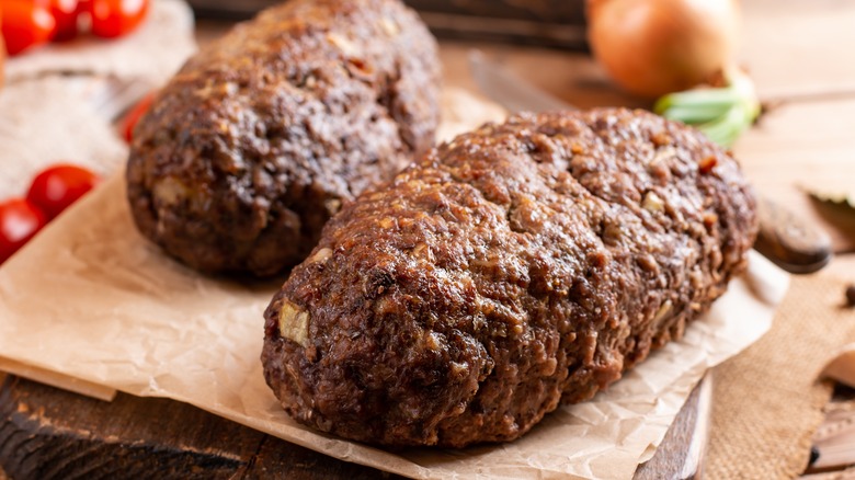 Two small cooked meat loaves