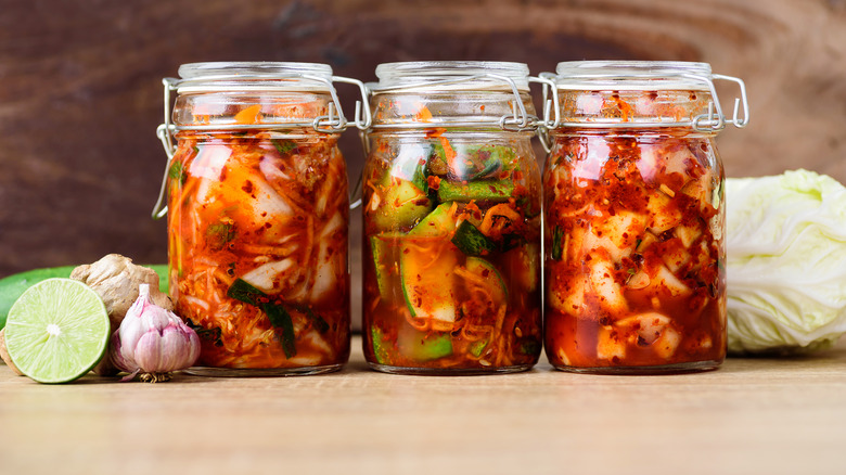 Jars of kimchi