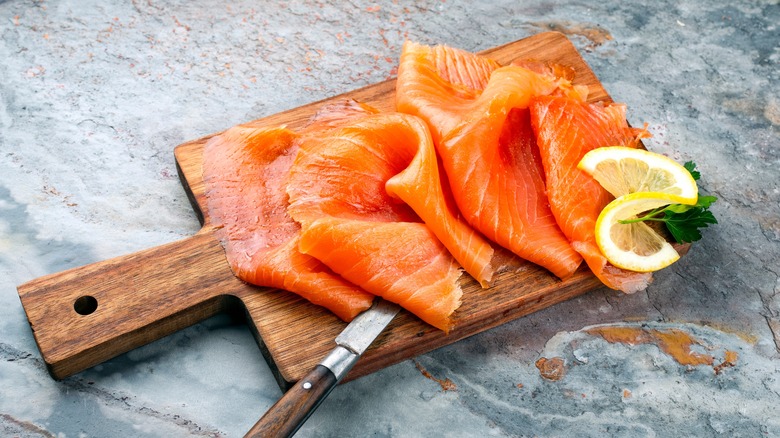 Platter of smoked salmon