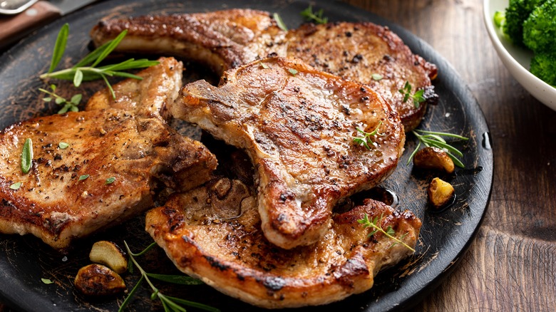 plate of pork chops