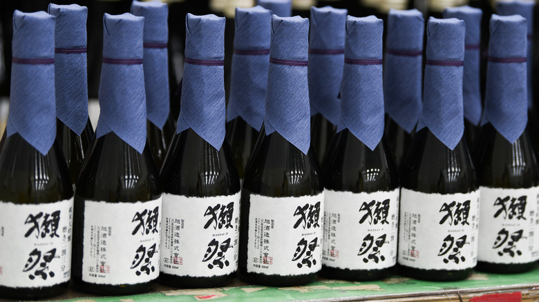bottles of sealed sake