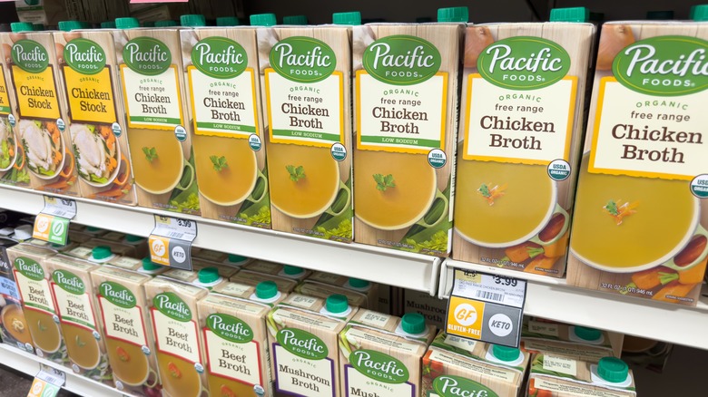 Cartons of broth and stock