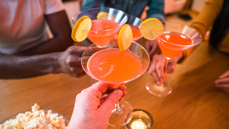 Friends drinking cocktails