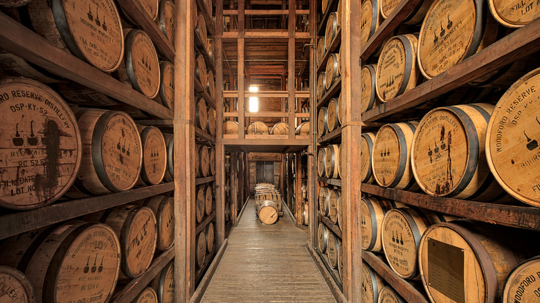 Whiskey barrel room for Woodford Reserve