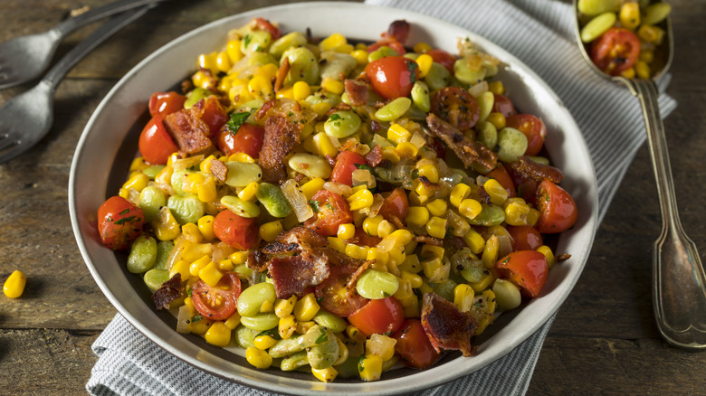 Plate of succotash