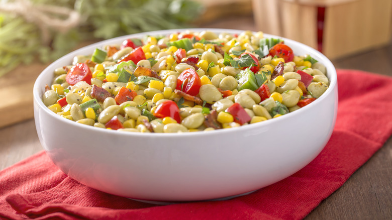 Bowl of Southern-style succotash