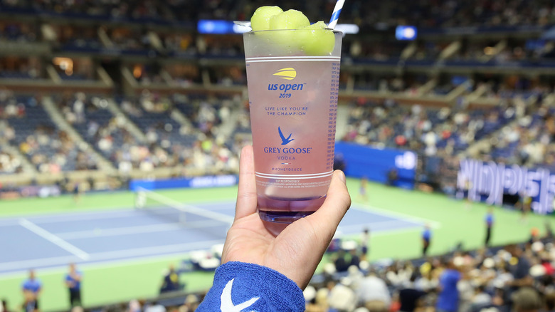 Person holding a Honey Deuce cocktail at the U.S. Open