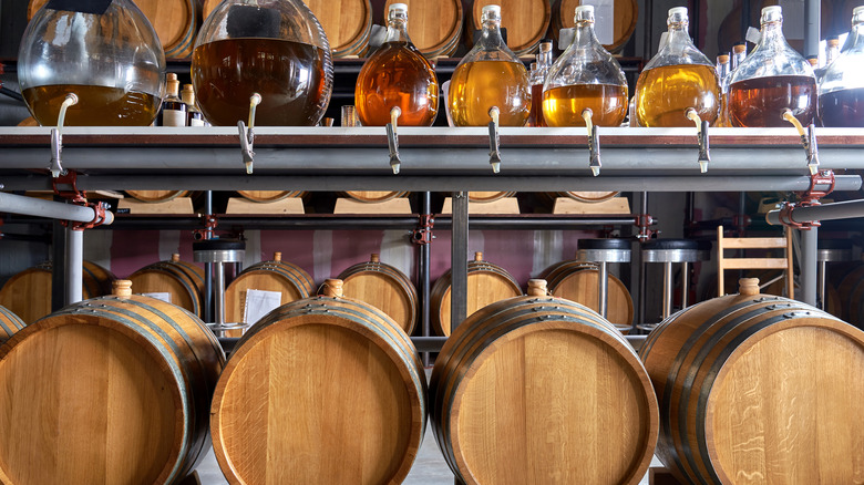 Barrels of bourbon