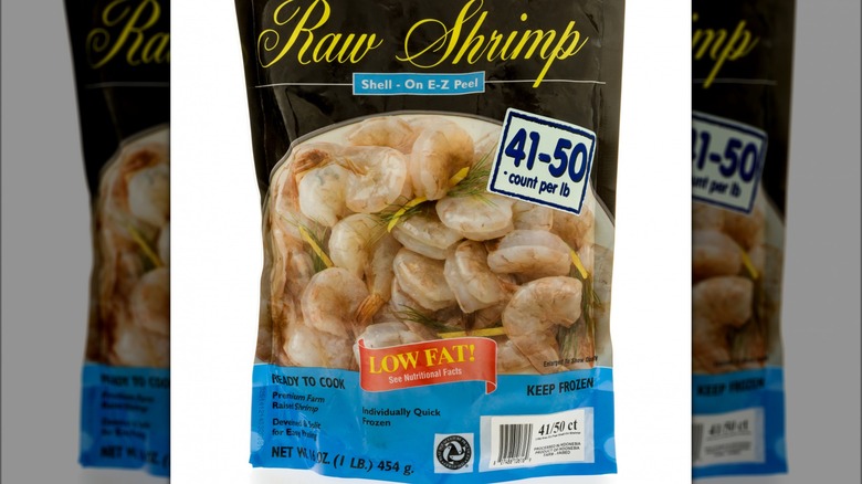 bag of shell-on EZ peel shrimp