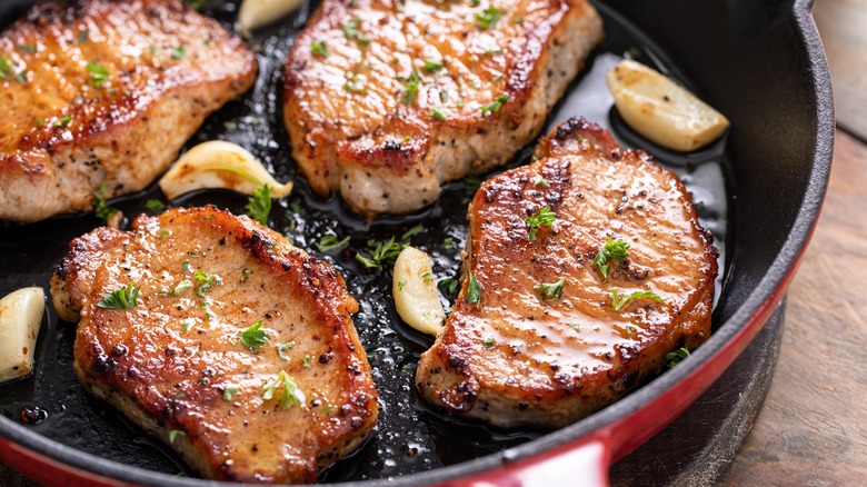 Pan seared pork chops