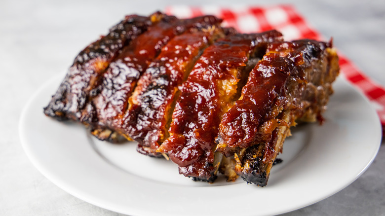 Oven baked BBQ ribs