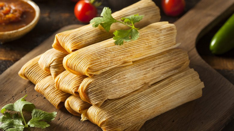 Stack of tamales