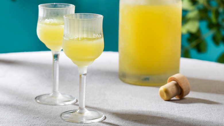 Limoncello in chilled glasses