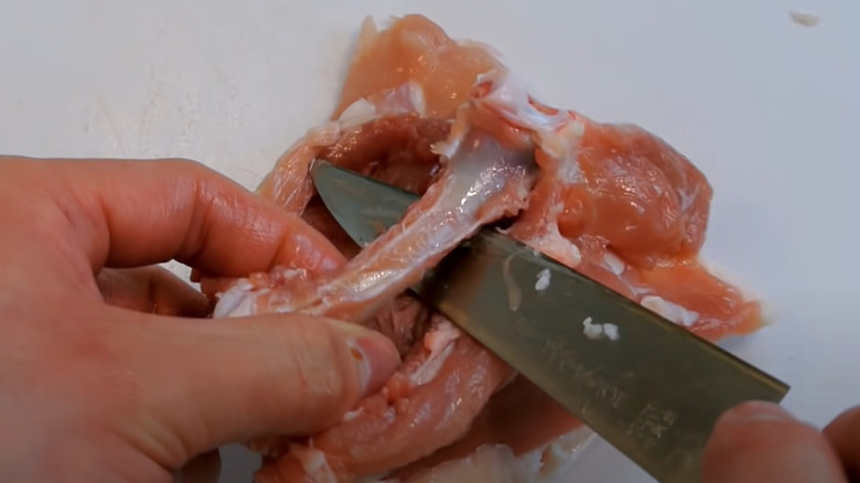 Deboning a chicken thigh