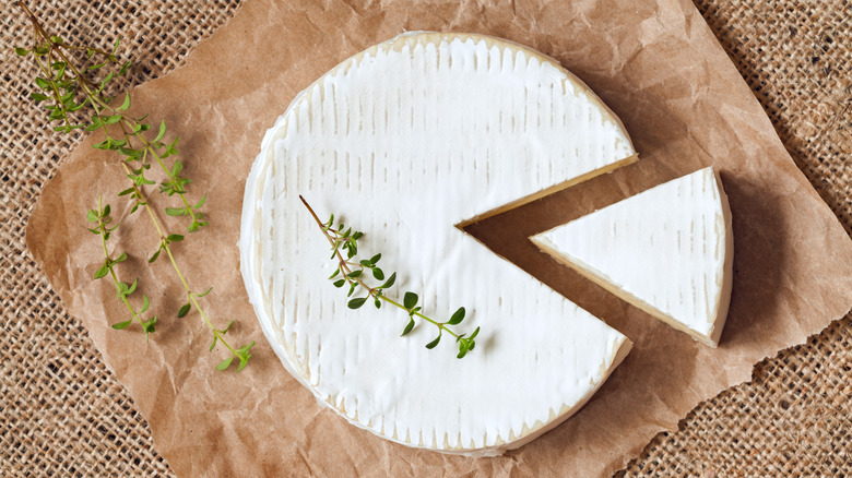 brie cheese on parchment paper