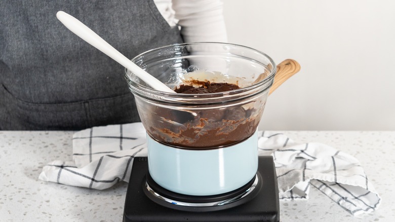 melting chocolate in double boiler