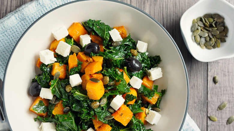 Butternut squash with kale
