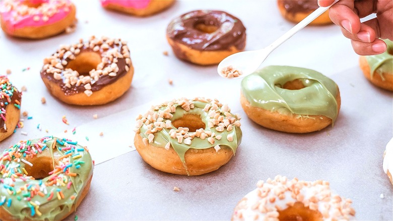 variety of homemade donuts