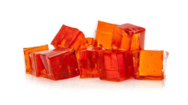 Orange Jell-O cubes
