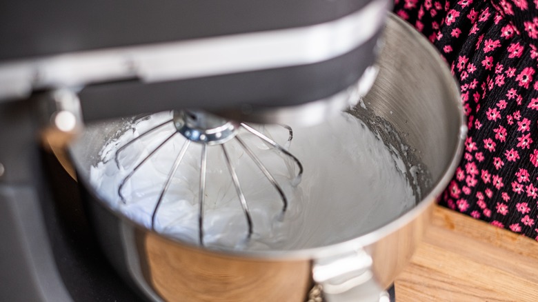 Whisking marshmallow fluff in stand mixer