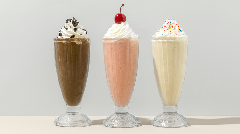 Three milkshakes